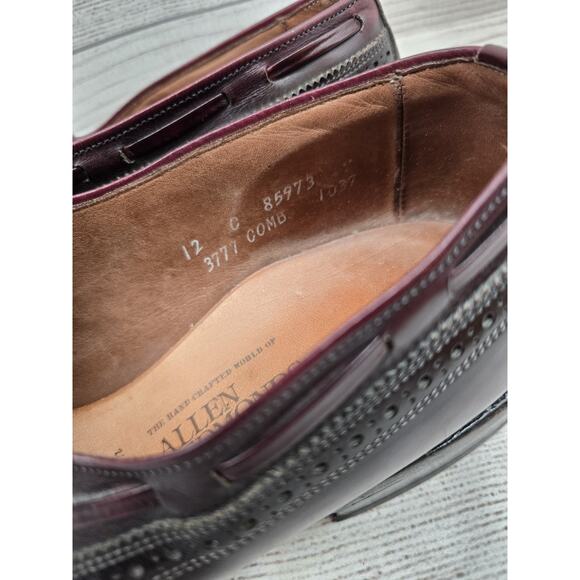 Allen Edmonds Arlington Burgundy Longwing Kiltie Tassel Loafers 12 C Poor Condit - Picture 5 of 10